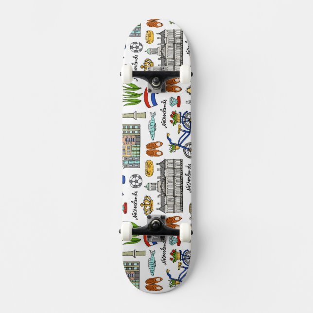 Skateboard Motif de griffonnage de Netherland (Recto)