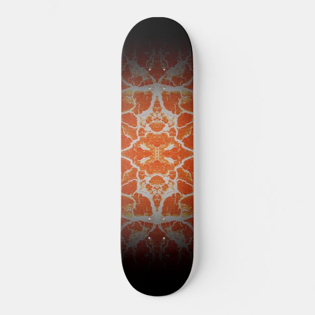 Skateboard Motif de kaléidoscope orange (Recto)