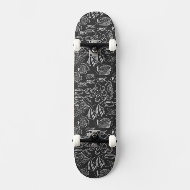 Skateboard Motif de la Mer Noire (Recto)