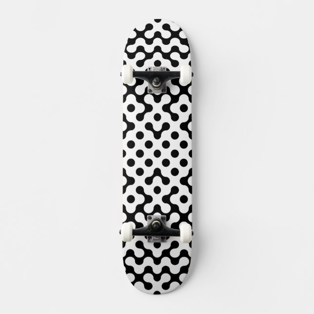 Skateboard Motif de labyrinthe noir et blanc mignon (Recto)