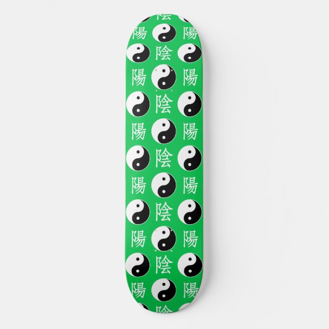 Skateboard Motif de l'Arrière - plan vert chinois Yinyang (Recto)