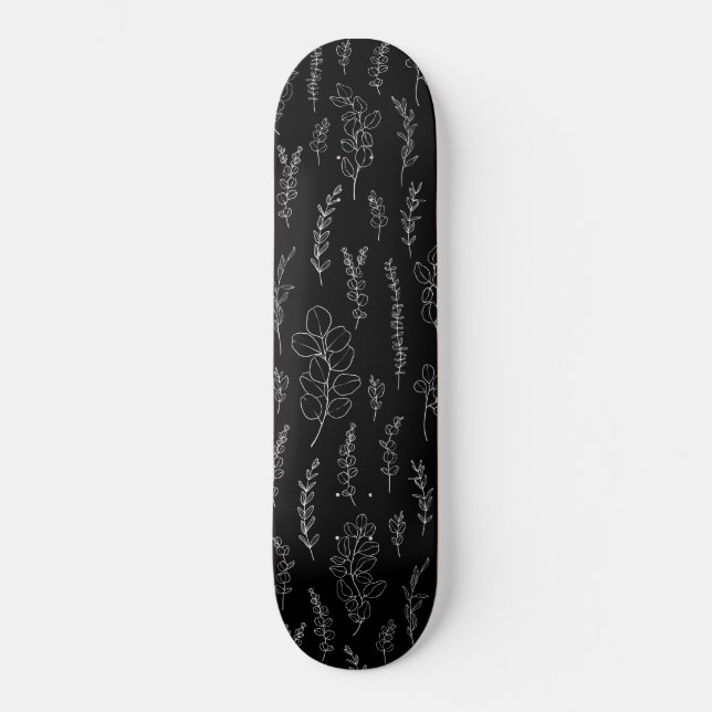 Skateboard Motif de ligne Art Eucalyptus (Recto)