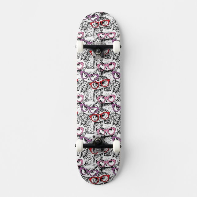 Skateboard Motif de lunettes de hibou (Recto)