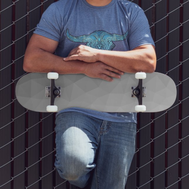 Skateboard Motif de maille géométrique à dégradé gris (Extérieur 3)