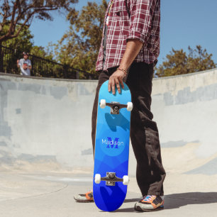 Skateboard Motif de maille géométrique de mer bleu été Monogr