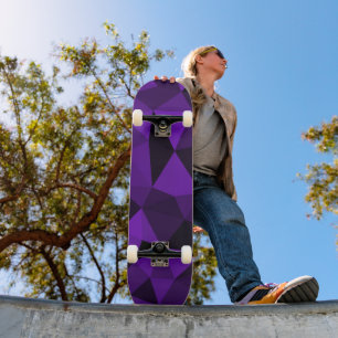 Skateboard Motif de maille géométrique noir violet