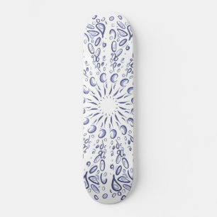 Skateboard Motif de mandala bleu