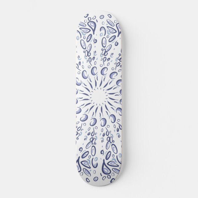 Skateboard Motif de mandala bleu (Recto)