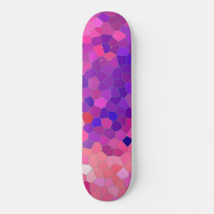 Skateboard Motif de mosaïque de fraise rose