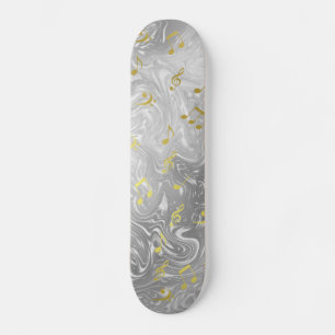 Skateboard motif de notes de musique élégant