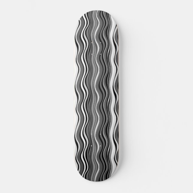 Skateboard Motif de ondulations monochromes (Recto)
