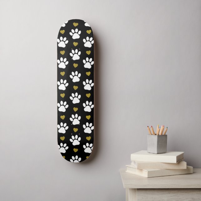 Skateboard Motif De Pâtes, Pâtes De Chien, Pâtes Blanches, Co (Art mural)