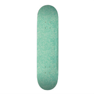 Skateboard Motif de pivoine de turquoise