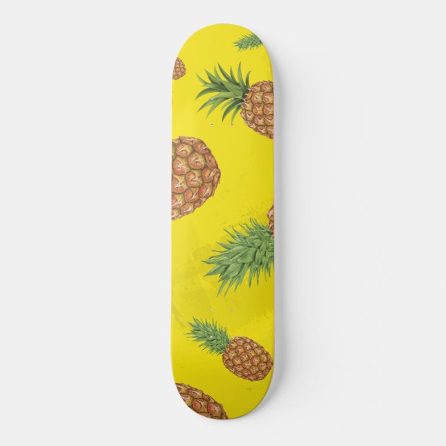 Skateboard Motif de pomme de pin d'aquarelle 3 (Recto)
