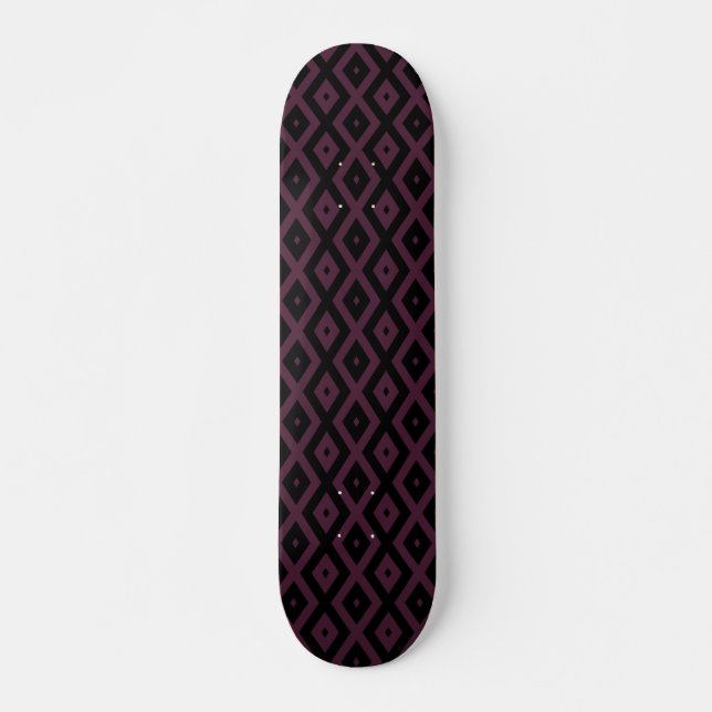 Skateboard Motif de prune et de diamant noir (Devant)