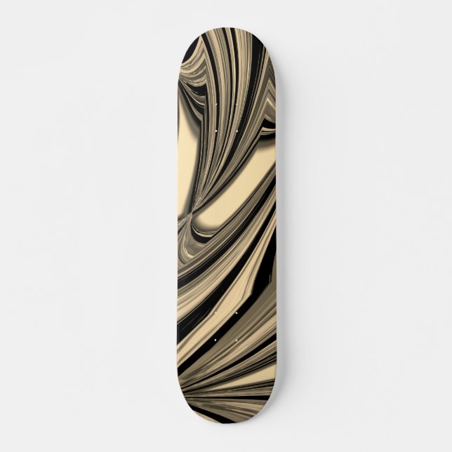 Skateboard Motif de sol noir et tan (Devant)