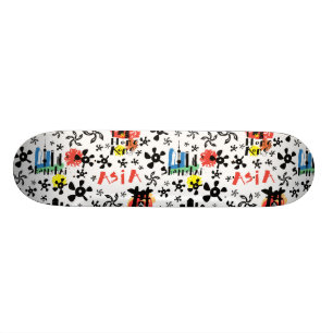 Skateboard Motif de symboles de l'Asie