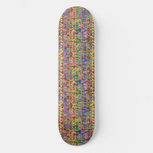 Skateboard motif de symboles de paix multicolores
