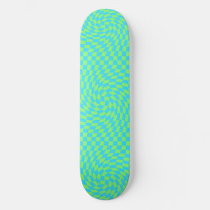 Skateboard Motif de tableau de bord bleu clair et vert dépoli