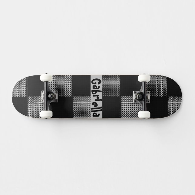 Skateboard Motif de tableau de bord gris-noir personnalisé (Horz)