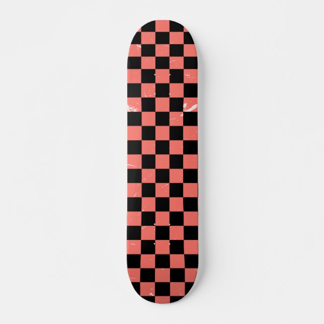 Skateboard motif de tableau de bord rose et noir (Devant)