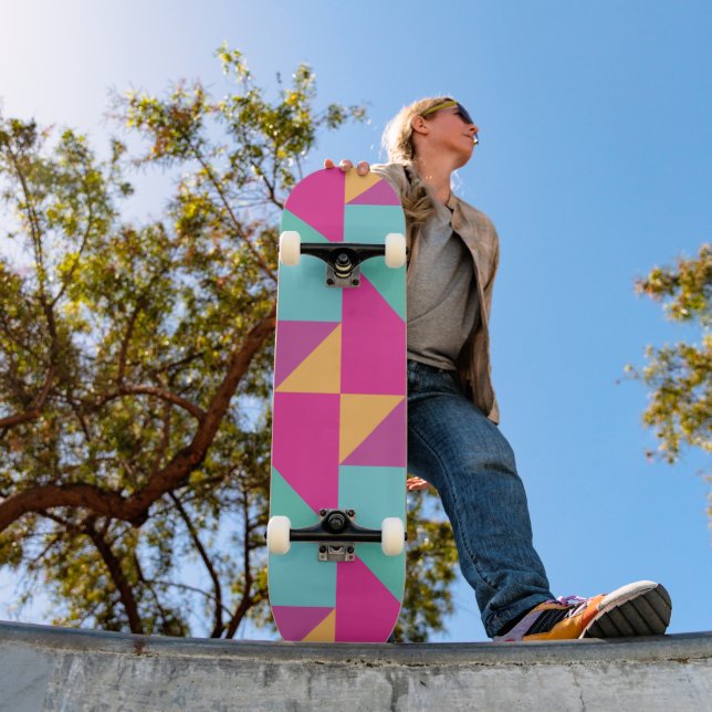 Skateboard Motif de Tangram tropical (Extérieur 1)