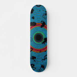 Skateboard Motif de texture bleu Multicolor Vinyl Disk