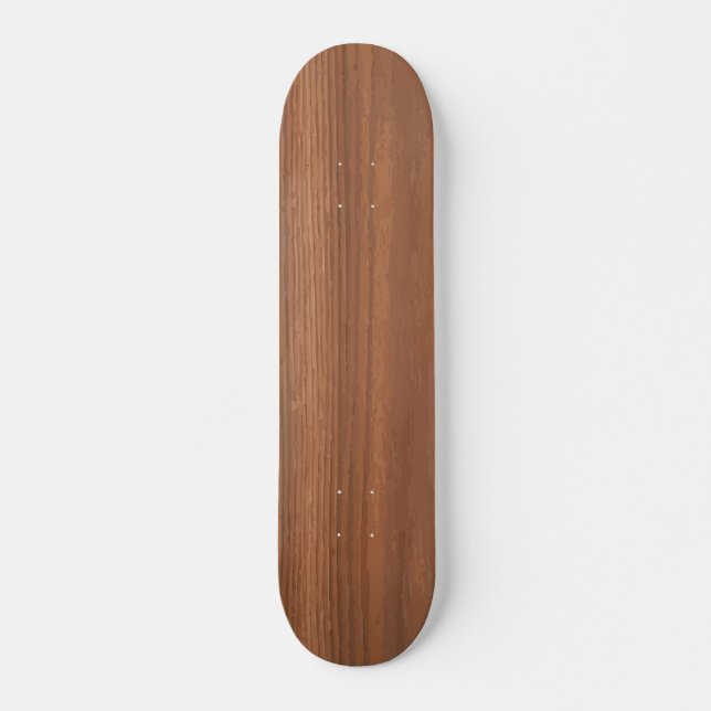 Skateboard Motif de texture de bois brun foncé profond (Devant)