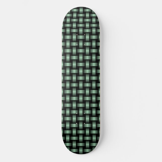 Skateboard Motif de tissage noir vert (Recto)
