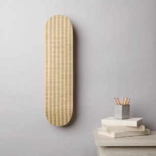 Skateboard Motif de tissu à rayures jaunes pâles filées