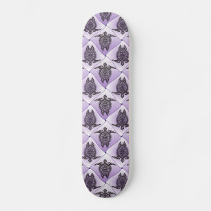 Skateboard Motif de tortues de mer chamanique - violet