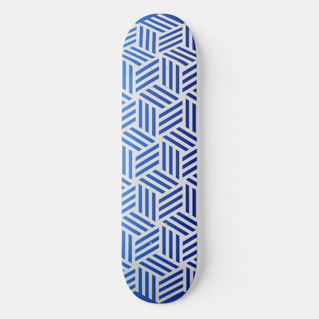 Skateboard Motif de trame isométrique gris moderne (Recto)