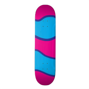 Skateboard Motif de vagues bleu turquoise de couleur de roses
