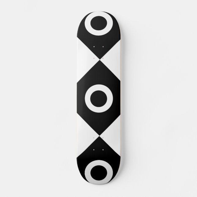 Skateboard Motif de vérification noir et blanc (Recto)