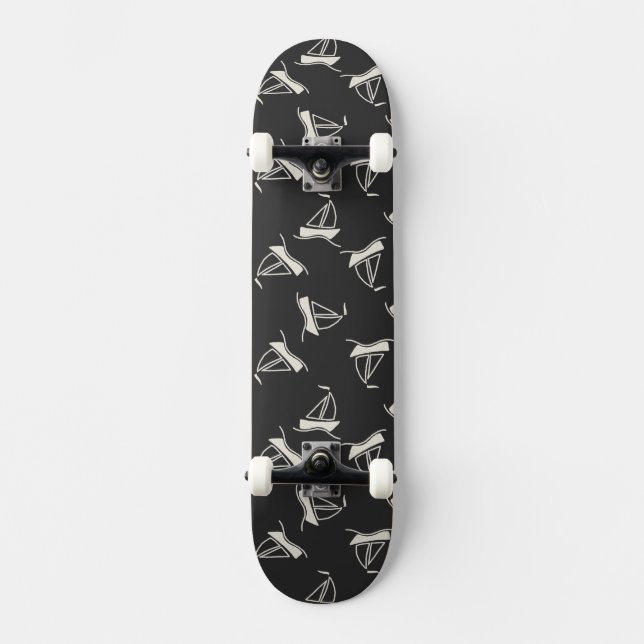 Skateboard Motif de voilier de griffonnage (Recto)