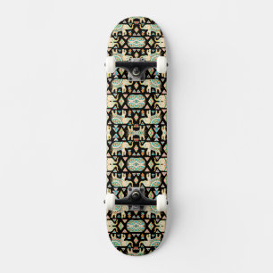 Skateboard Motif d'éléphants indiens colorés mignons