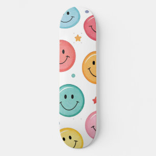 Skateboard Motif d'émoji souriant