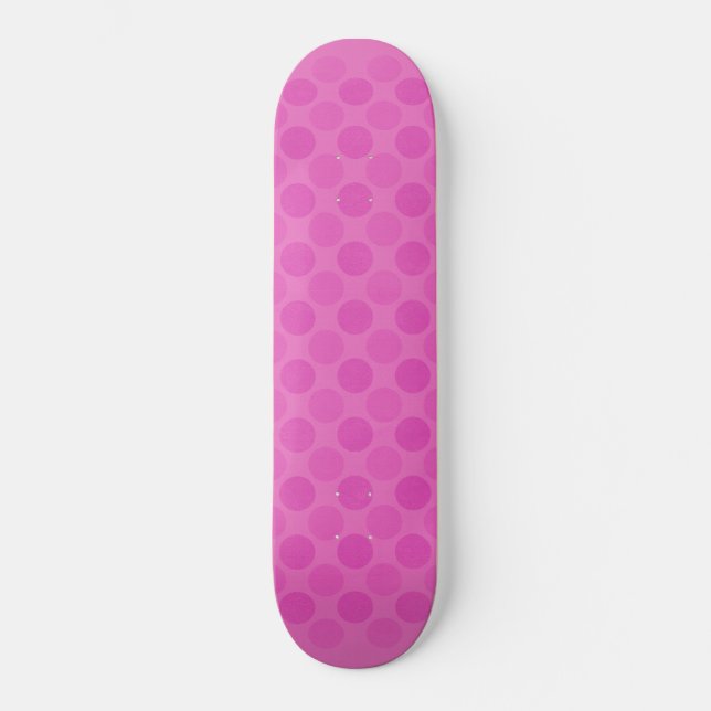 Skateboard Motif des cercles roses défraîchi (Recto)