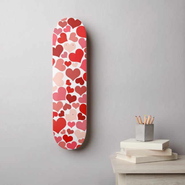 Skateboard Motif Des Coeurs, Des Coeurs Rouges, De L'Amour (Art mural)