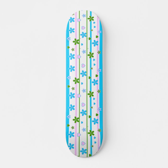 Skateboard Motif des fleurs de printemps (Devant)