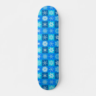 Skateboard Motif des flocons bleus