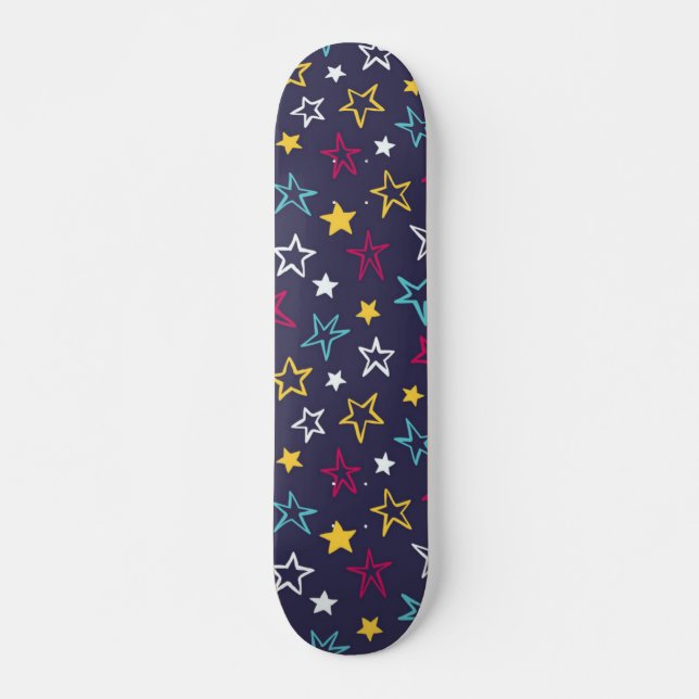 Skateboard Motif d'étoiles (Devant)