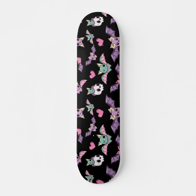 Skateboard Motif d'Halloween Pastel Goth Bat Lover (Devant)