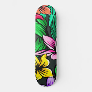 Skateboard Motif d'hibiscus d'été tropical