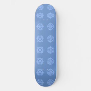 Skateboard Motif d'hiver bleu Snowflake