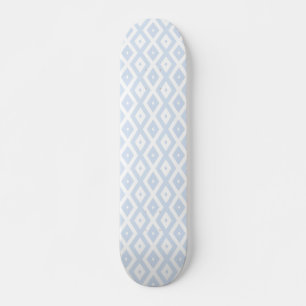 Skateboard Motif diamant bleu pâle et blanc