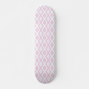 Skateboard Motif diamant rose pâle et blanc