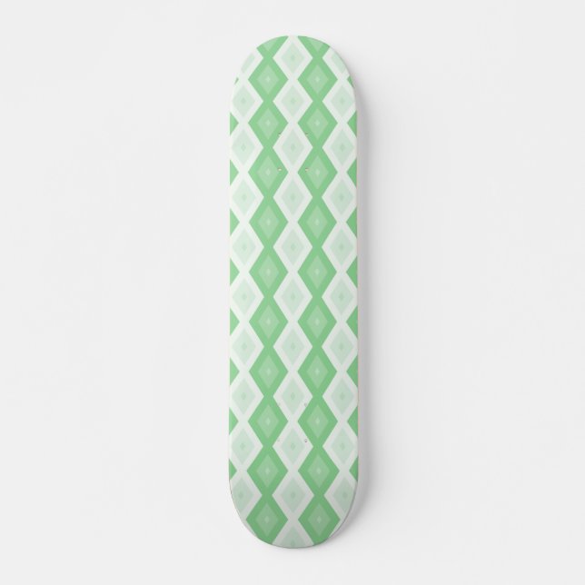 Skateboard Motif diamant vert pomme (Devant)