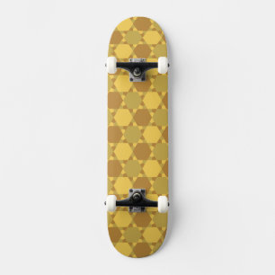 Skateboard Motif d'illusion optique étoile Brown de sable