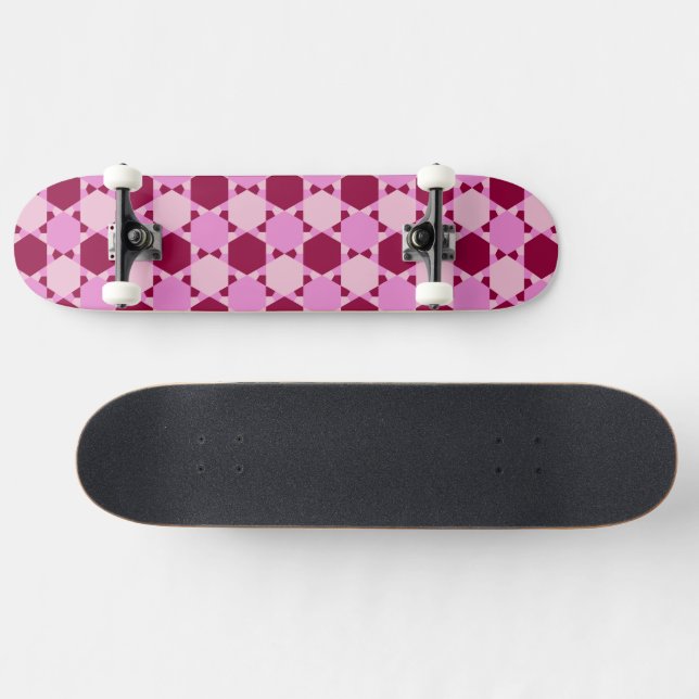 Skateboard Motif d'illusion optique Girly Pink (Horz)